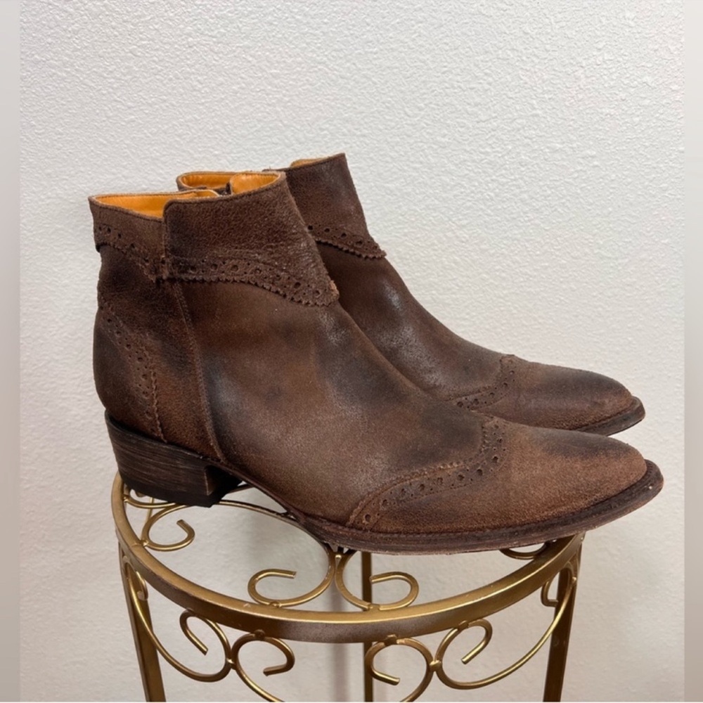 Old Gringo Unisex Brown Distressed Pointed Cowboy Boots Size 10.5